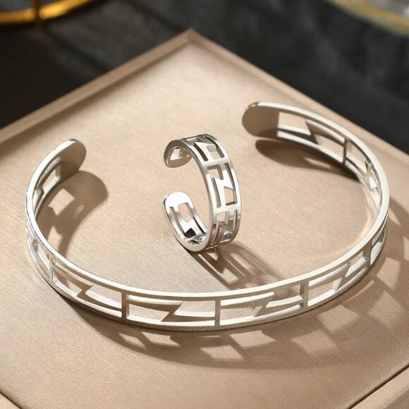 Ring & Cuff Bangle Set - Picture 6 of 6
